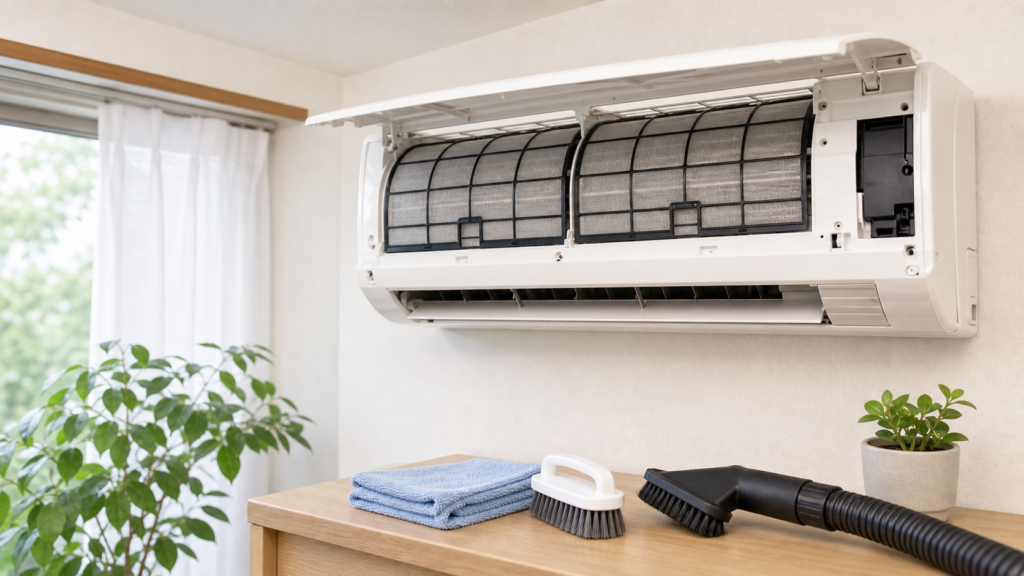 白くまくんフィルター掃除の確認イメージ