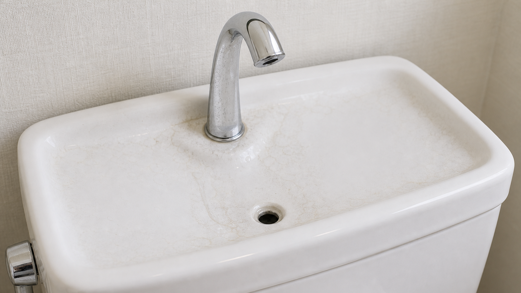 トイレタンク手洗いの水垢掃除の本文画像1