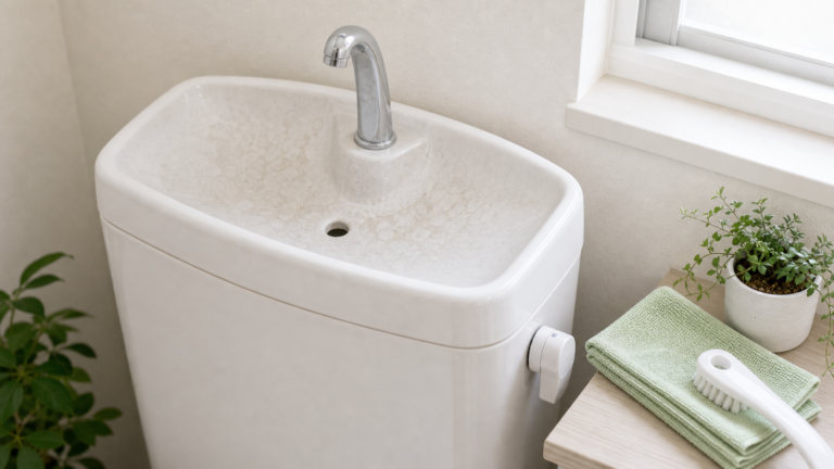 トイレタンク手洗いの水垢掃除｜白い汚れ・黒ずみを落とす方法と注意点